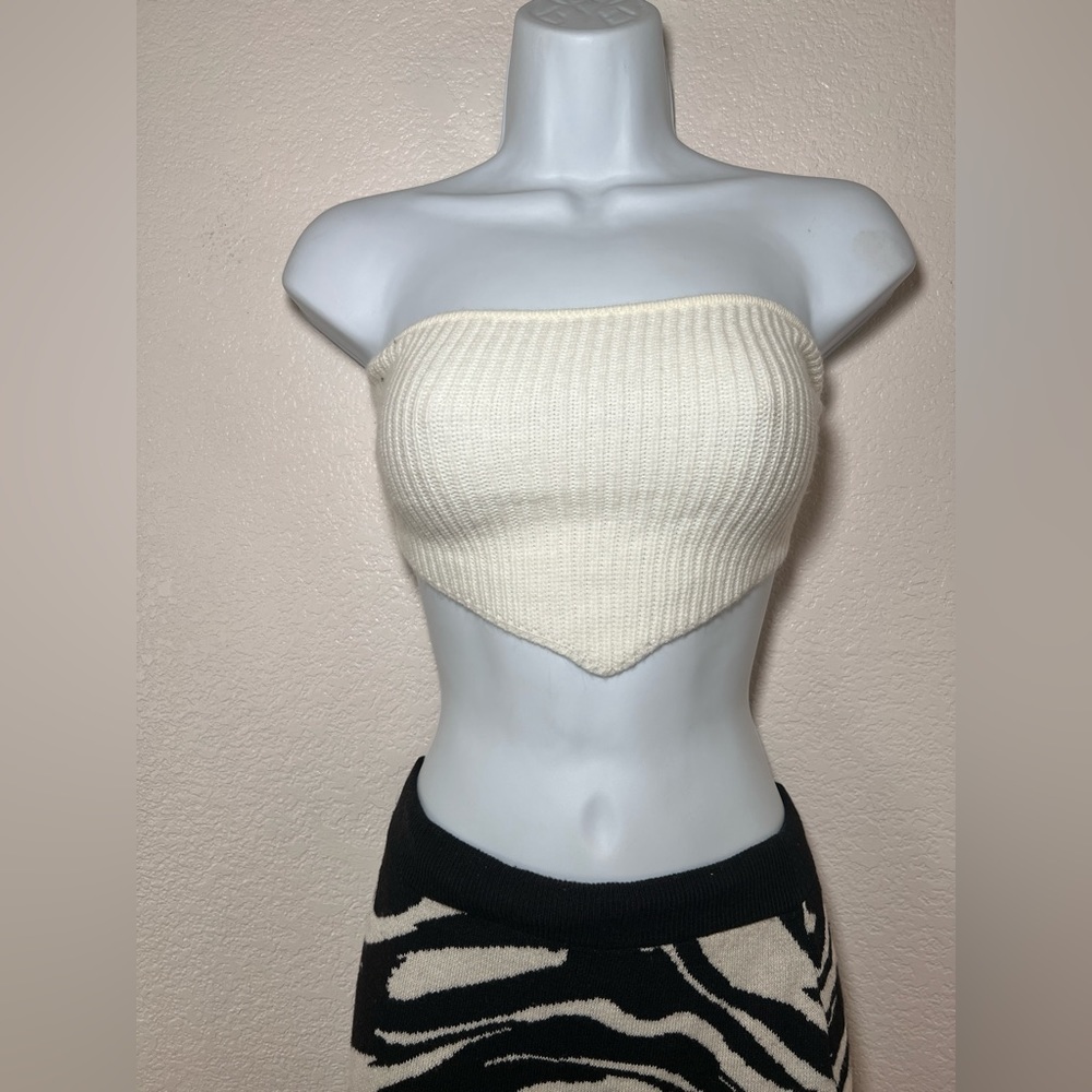 Y2K TIE STRETCH WHITE V TOP M